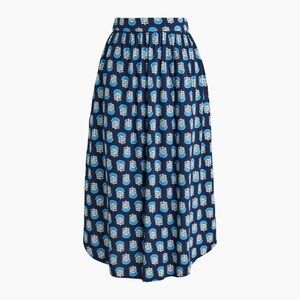 Elegant Blue Patterned J Crew Skirt